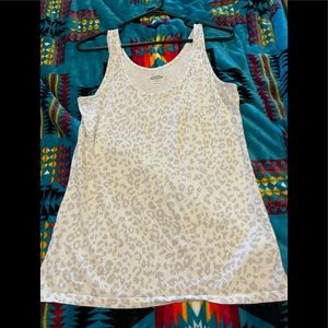 White cheetah tank top